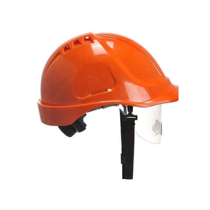 Casque de sécurité Portwest PW55 avec visière | Casque chantier ventilé EN397