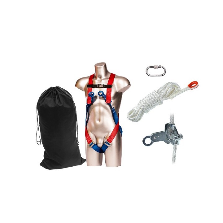 Kit antichute Portwest FP66 toiture 10 m | Harnais + corde + absorbeur EN353-2 EN361
