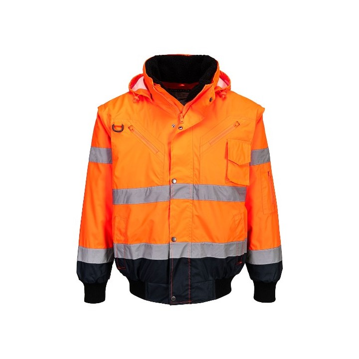 Blouson haute visibilité Portwest C465 3-en-1 | Parka chantier EN ISO 20471 classe 3