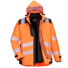 Veste haute visibilité Portwest PW365 3-en-1 PW3 | Parka chantier EN ISO 20471 Classe 3