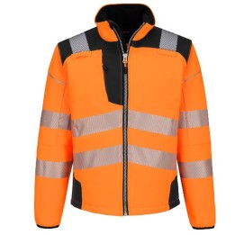 Softshell haute visibilité Portwest T402 PW3 | Veste chantier imperméable EN ISO 20471 classe 3