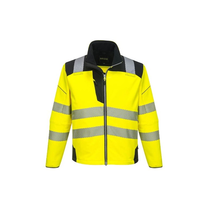 Softshell haute visibilité Portwest T402 PW3 | Veste chantier imperméable EN ISO 20471 classe 3