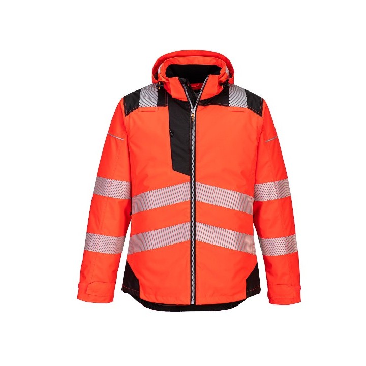 Veste haute visibilité Portwest T400 PW3 | Parka chantier imperméable EN ISO 20471 classe 3