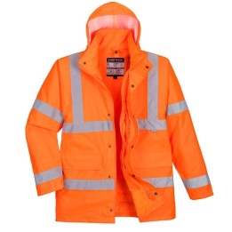 Parka haute visibilité Portwest S468 4-en-1 | Veste chantier imperméable EN ISO 20471 classe 3