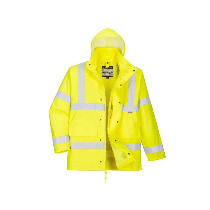 Parka haute visibilité Portwest S468 4-en-1 | Veste chantier imperméable EN ISO 20471 classe 3