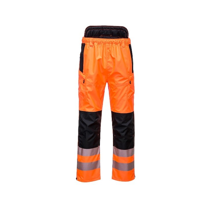 Pantalon de pluie haute visibilité Portwest PW342 PW3 | Surpantalon imperméable EN ISO 20471 classe 2