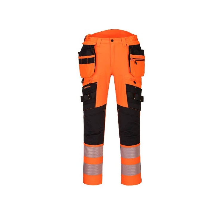 Pantalon haute visibilité Portwest DX442 DX4 stretch | Holster chantier EN ISO 20471 classe 2