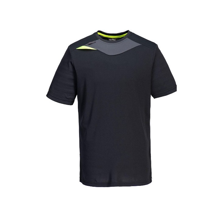 T-shirt de travail technique Portwest DX4 DX411 noir manches courtes – Respirant & léger