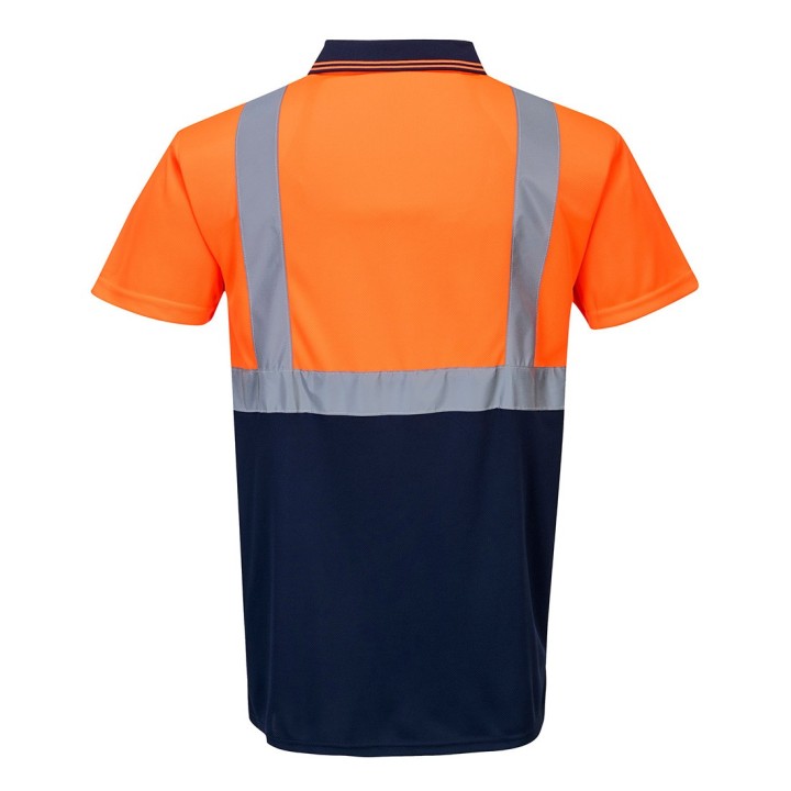Polo haute visibilité Portwest S479 bicolore | T-shirt respirant EN ISO 20471 classe 1